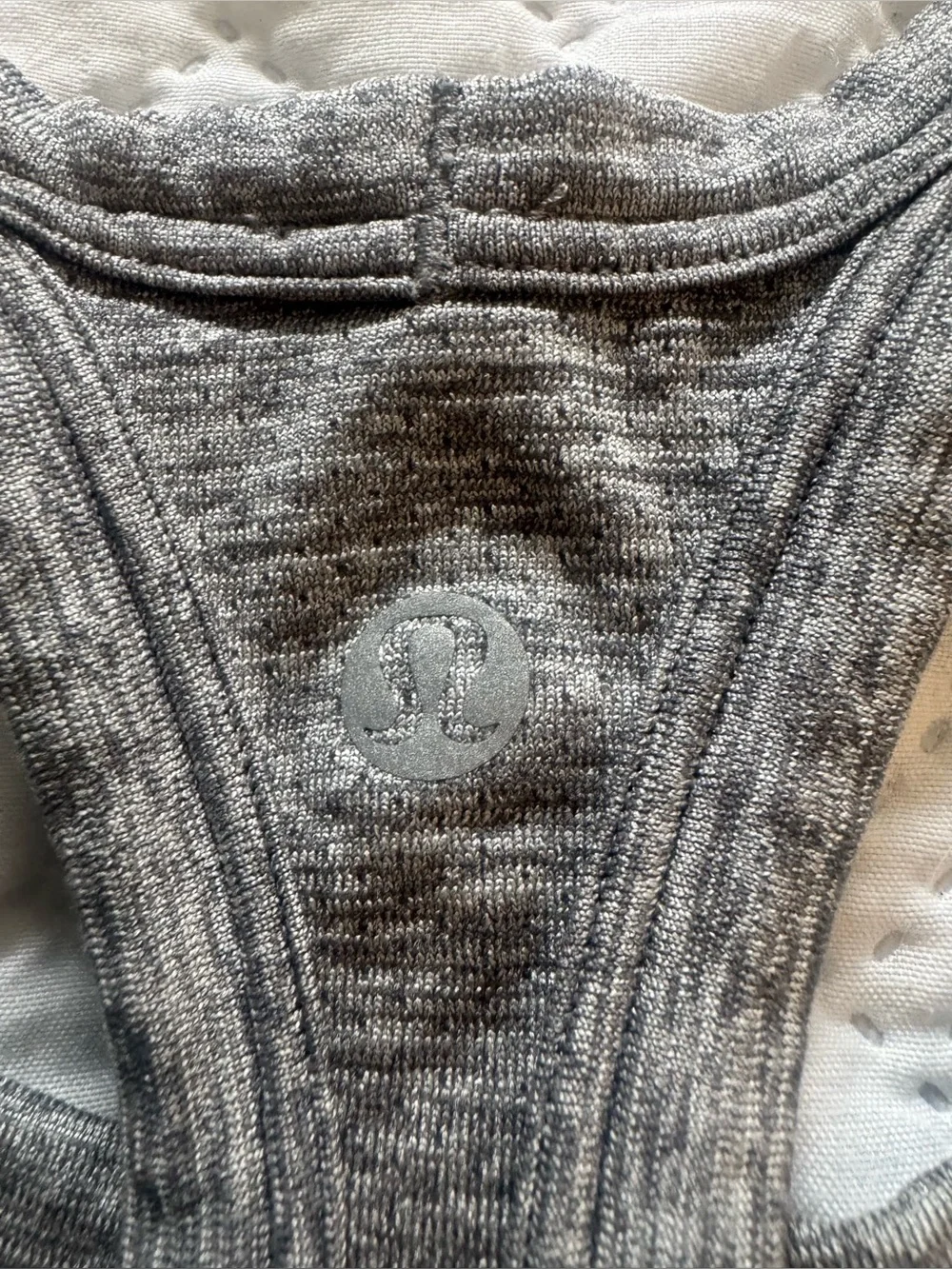 Lululemon Seamless Racerback Run Gym Athletic Crop Tank Top Heather Women Gray 2